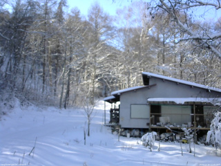 長野県菅平高原 ゆたか山荘 西側(坂上) 2025/12/16 12:45