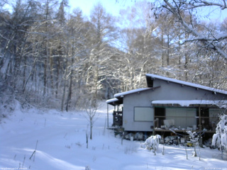 長野県菅平高原 ゆたか山荘 西側(坂上) 2025/12/16 13:00