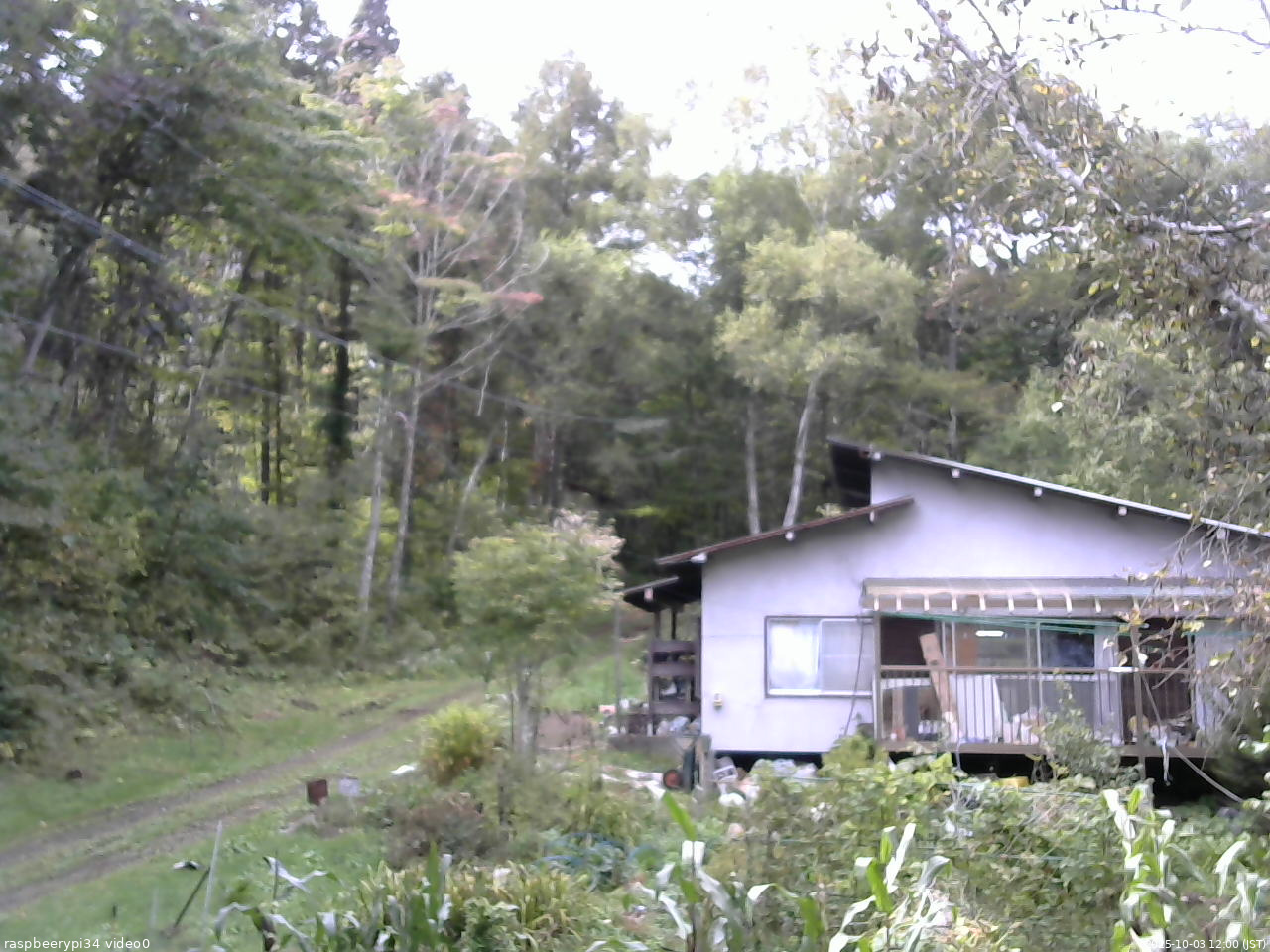 長野県菅平高原 ゆたか山荘 西側(坂上) 2025/10/03 12:00