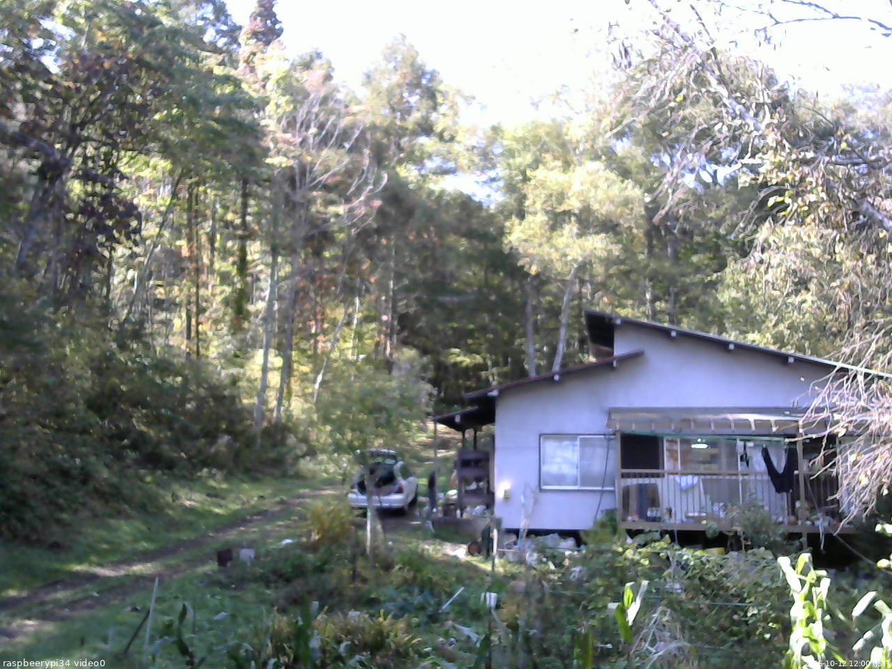 長野県菅平高原 ゆたか山荘 西側(坂上) 2025/10/12 12:00
