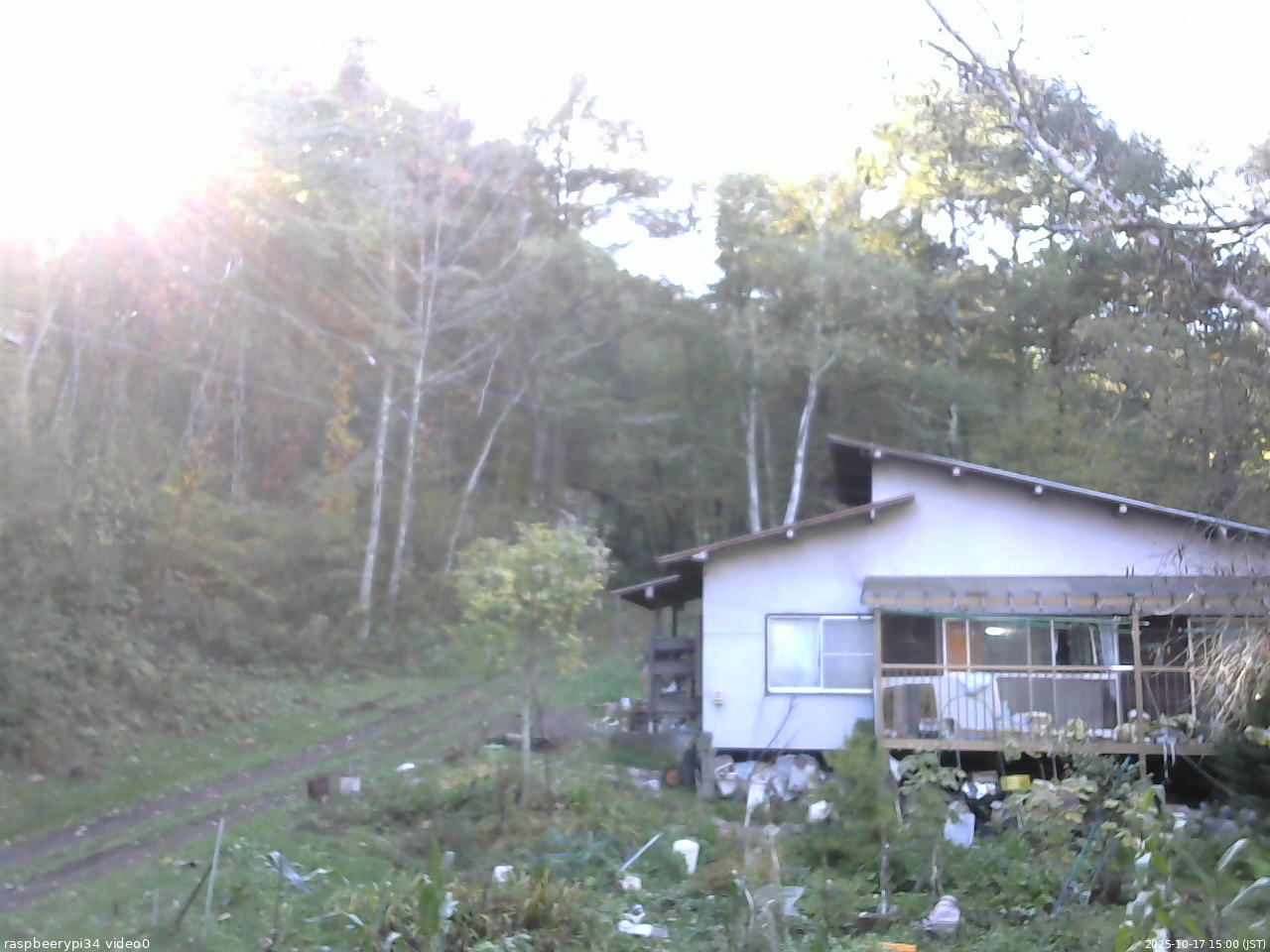 長野県菅平高原 ゆたか山荘 西側(坂上) 2025/10/17 15:00