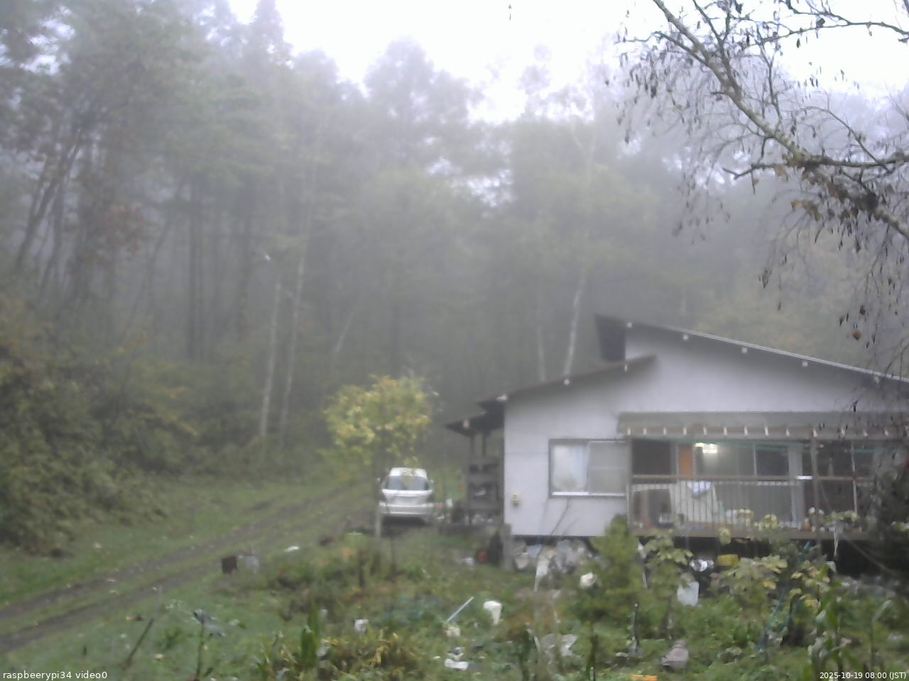 長野県菅平高原 ゆたか山荘 西側(坂上) 2025/10/19 08:00