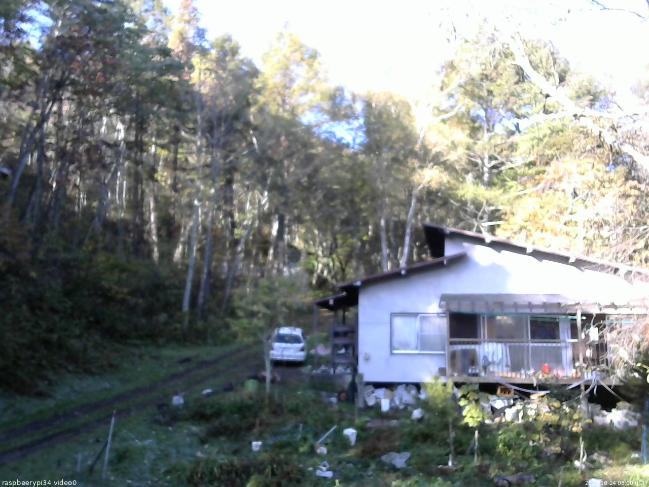 長野県菅平高原 ゆたか山荘 西側(坂上) 2025/10/24 08:00