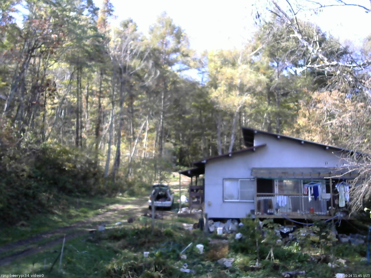 長野県菅平高原 ゆたか山荘 西側(坂上) 2025/10/24 11:45