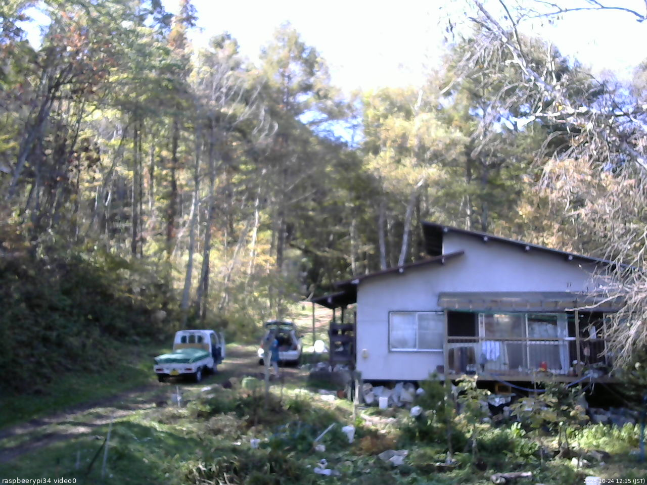 長野県菅平高原 ゆたか山荘 西側(坂上) 2025/10/24 12:15