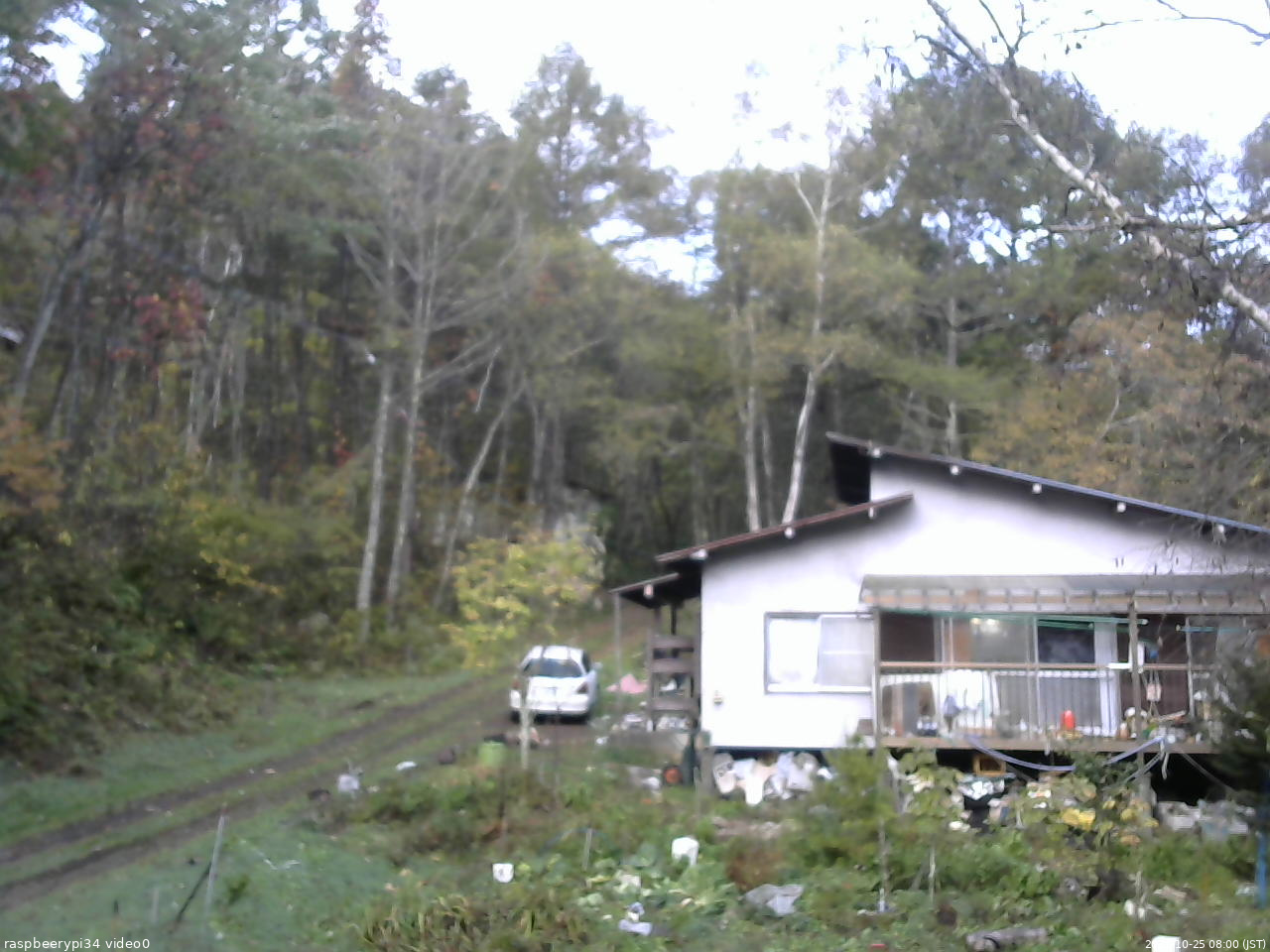 長野県菅平高原 ゆたか山荘 西側(坂上) 2025/10/25 08:00