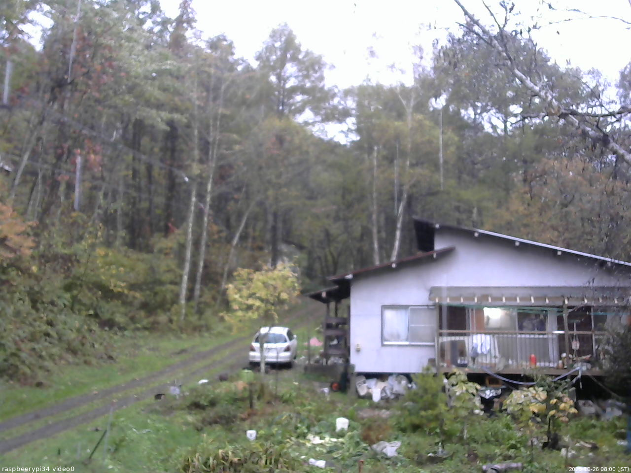 長野県菅平高原 ゆたか山荘 西側(坂上) 2025/10/26 08:00