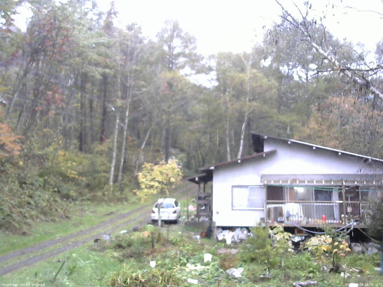 長野県菅平高原 ゆたか山荘 西側(坂上) 2025/10/26 12:00