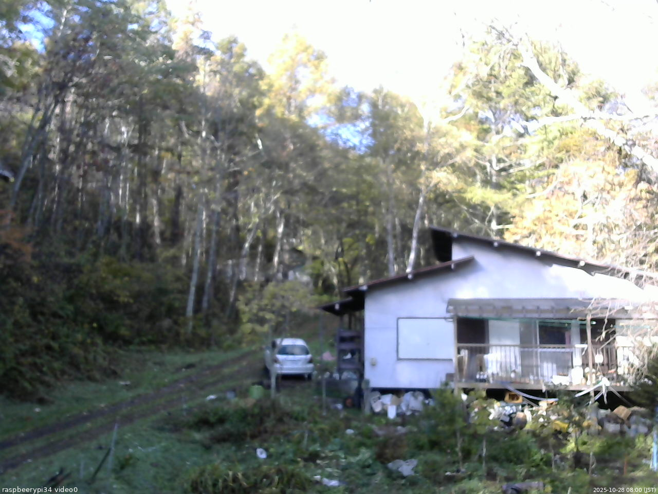 長野県菅平高原 ゆたか山荘 西側(坂上) 2025/10/28 08:00