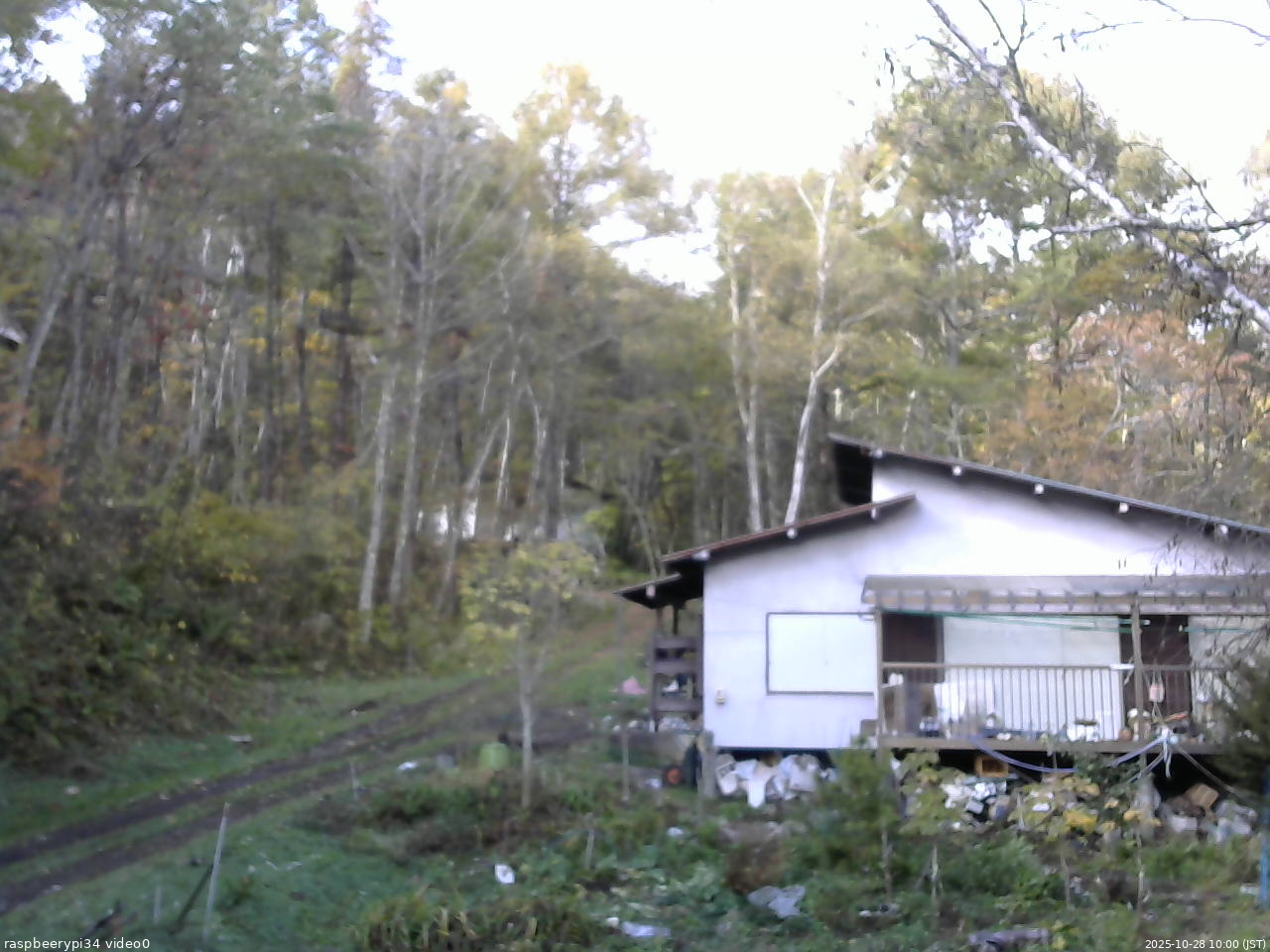 長野県菅平高原 ゆたか山荘 西側(坂上) 2025/10/28 10:00