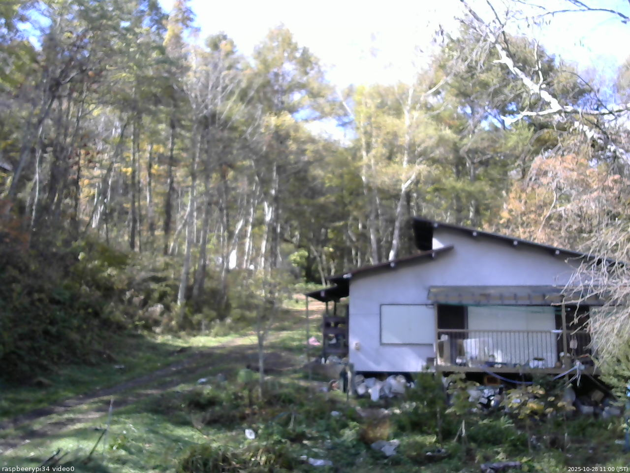 長野県菅平高原 ゆたか山荘 西側(坂上) 2025/10/28 11:00