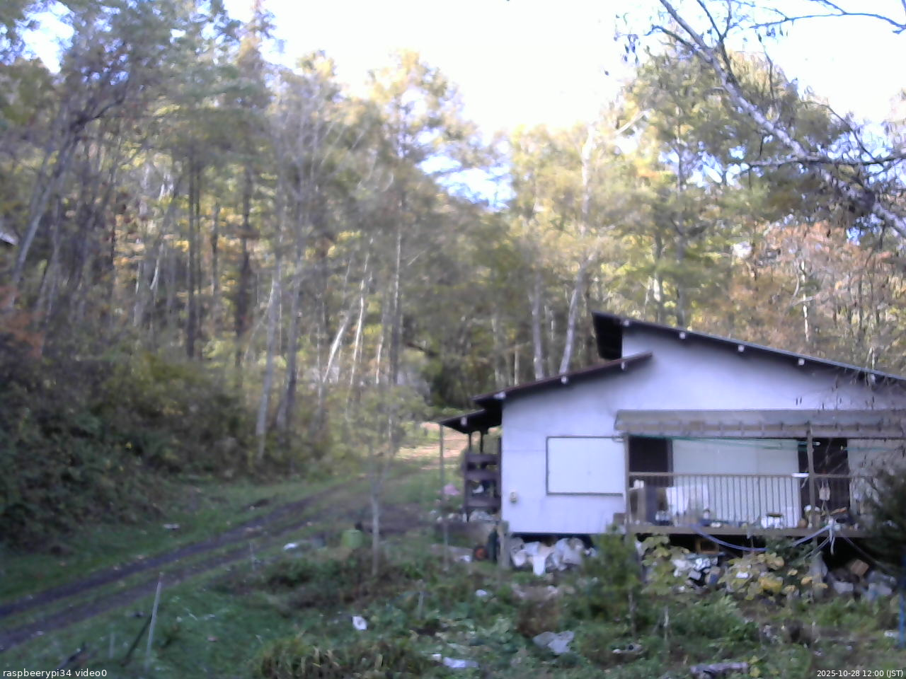 長野県菅平高原 ゆたか山荘 西側(坂上) 2025/10/28 12:00