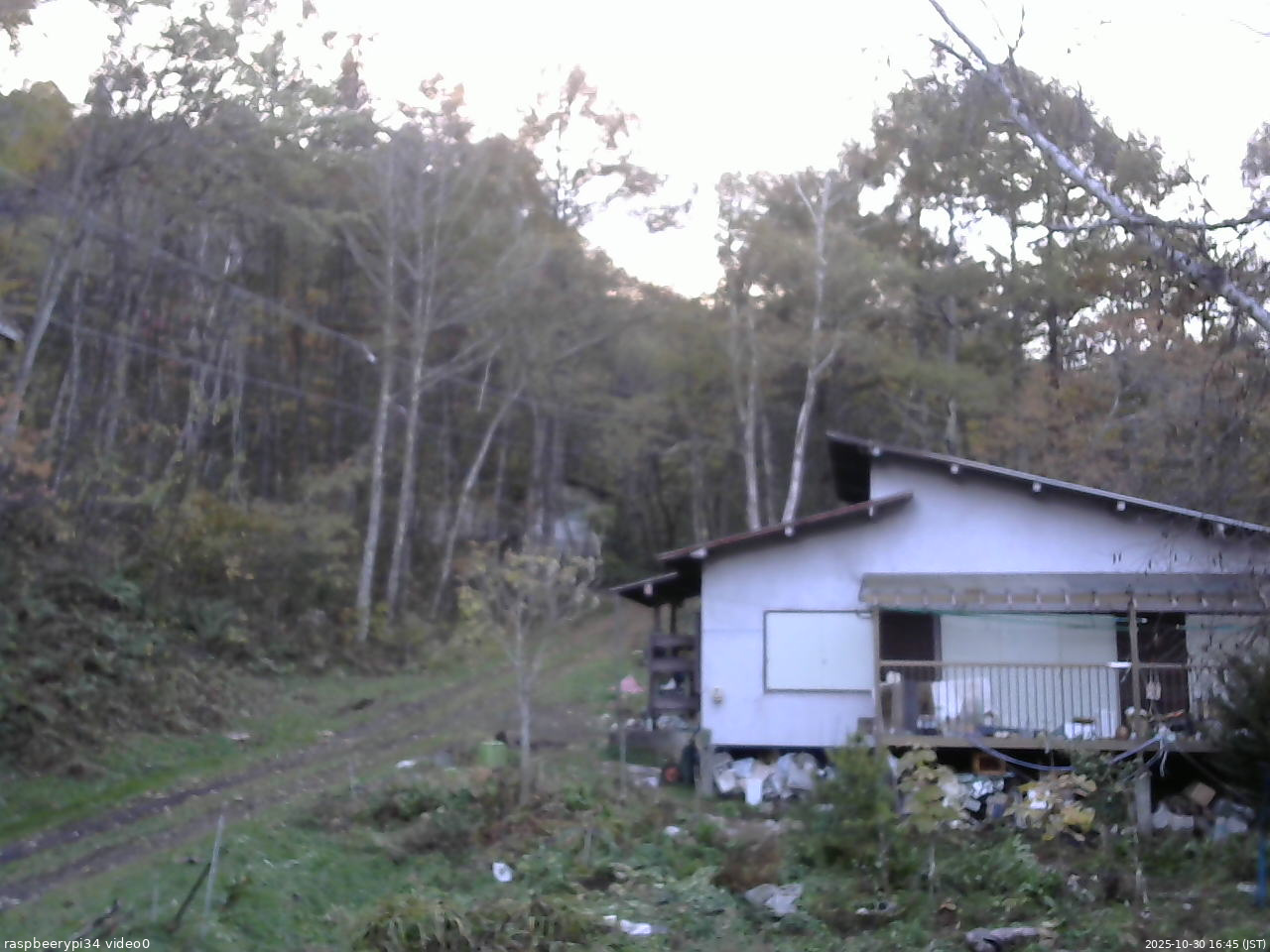 長野県菅平高原 ゆたか山荘 西側(坂上) 2025/10/30 16:45