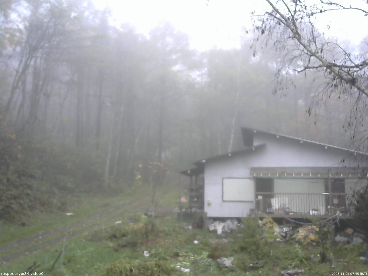 長野県菅平高原 ゆたか山荘 西側(坂上) 2025/11/01 07:45