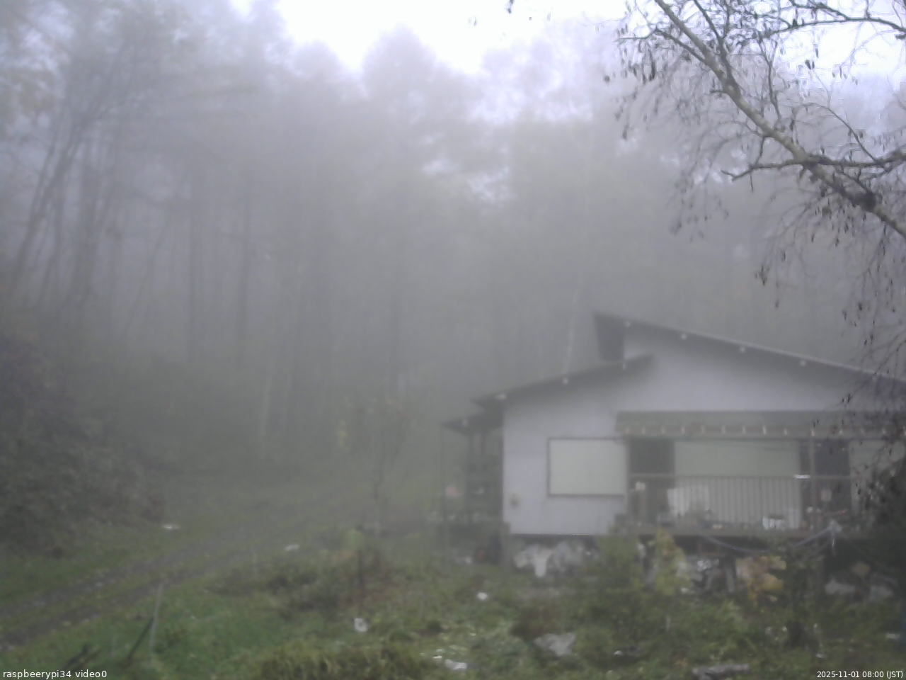 長野県菅平高原 ゆたか山荘 西側(坂上) 2025/11/01 08:00