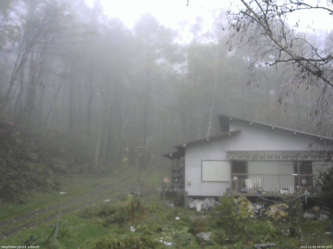 長野県菅平高原 ゆたか山荘 西側(坂上) 2025/11/01 09:00