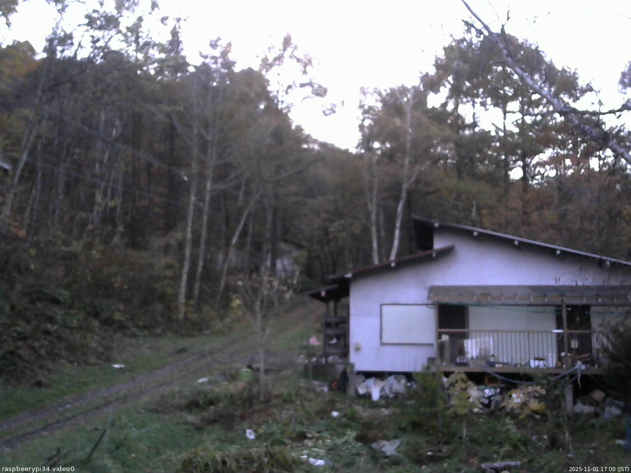 長野県菅平高原 ゆたか山荘 西側(坂上) 2025/11/01 17:00