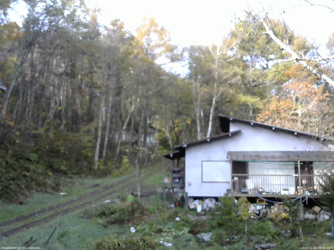 長野県菅平高原 ゆたか山荘 西側(坂上) 2025/11/02 08:00