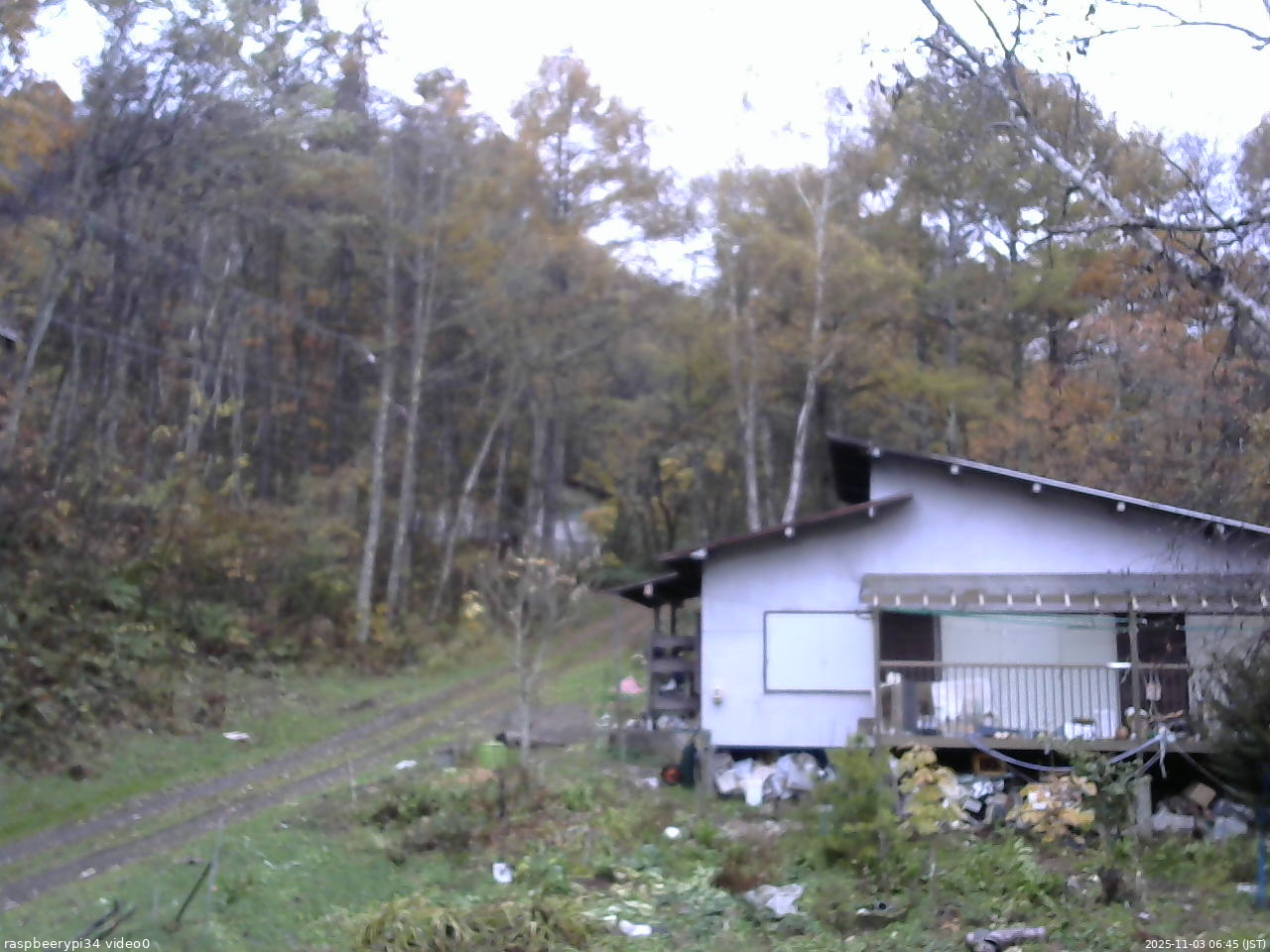 長野県菅平高原 ゆたか山荘 西側(坂上) 2025/11/03 06:45