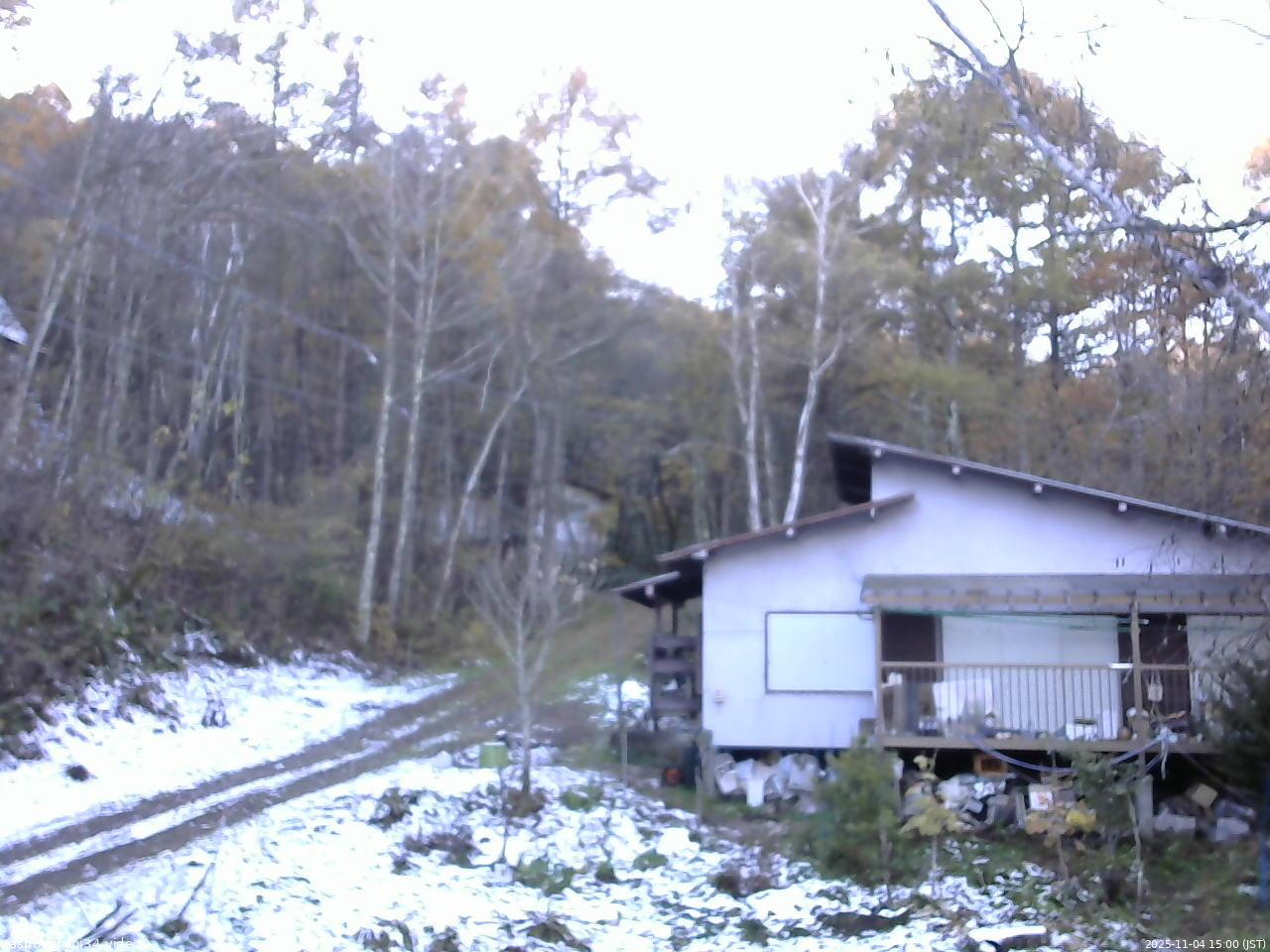 長野県菅平高原 ゆたか山荘 西側(坂上) 2025/11/04 15:00