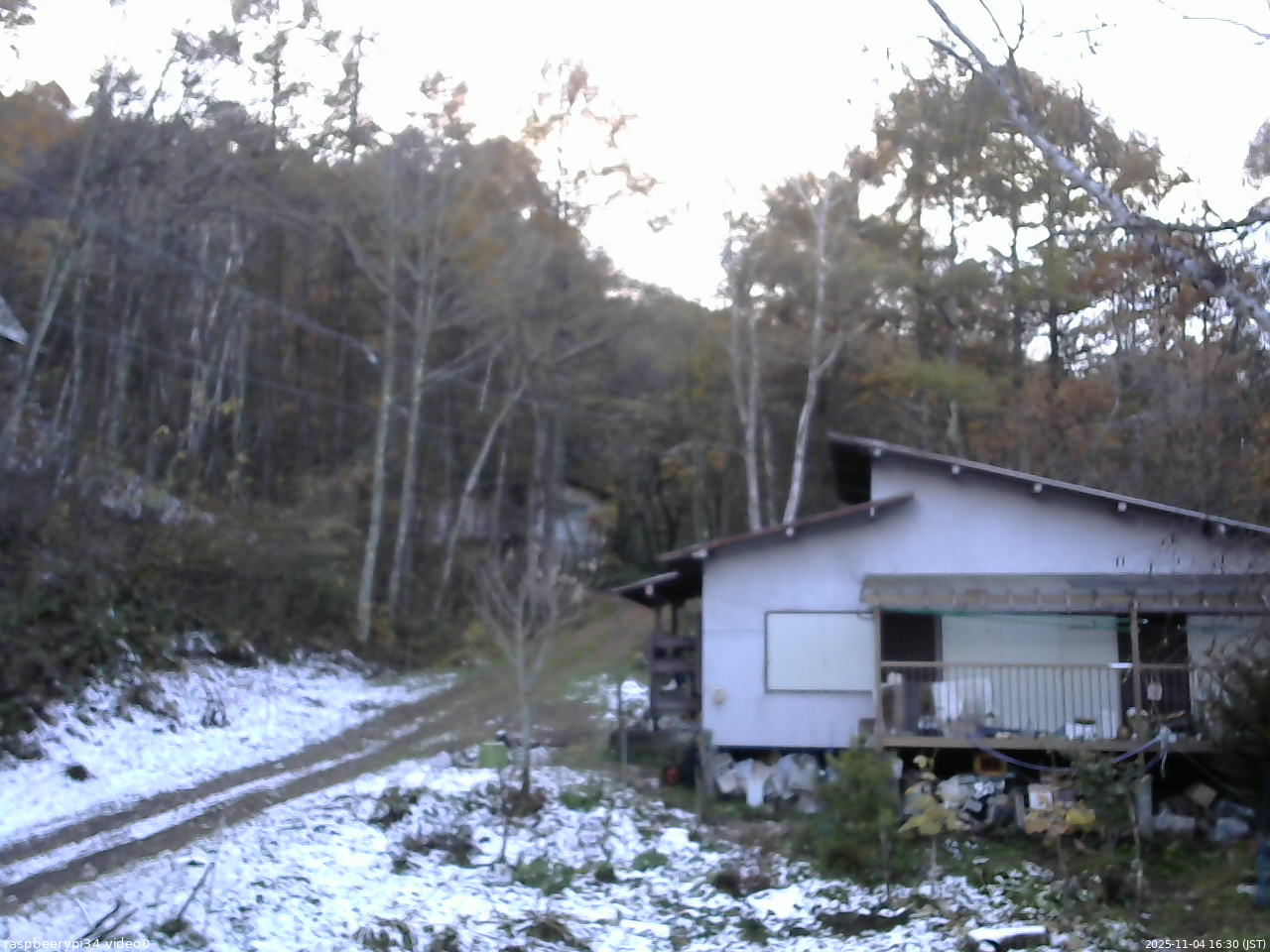 長野県菅平高原 ゆたか山荘 西側(坂上) 2025/11/04 16:30