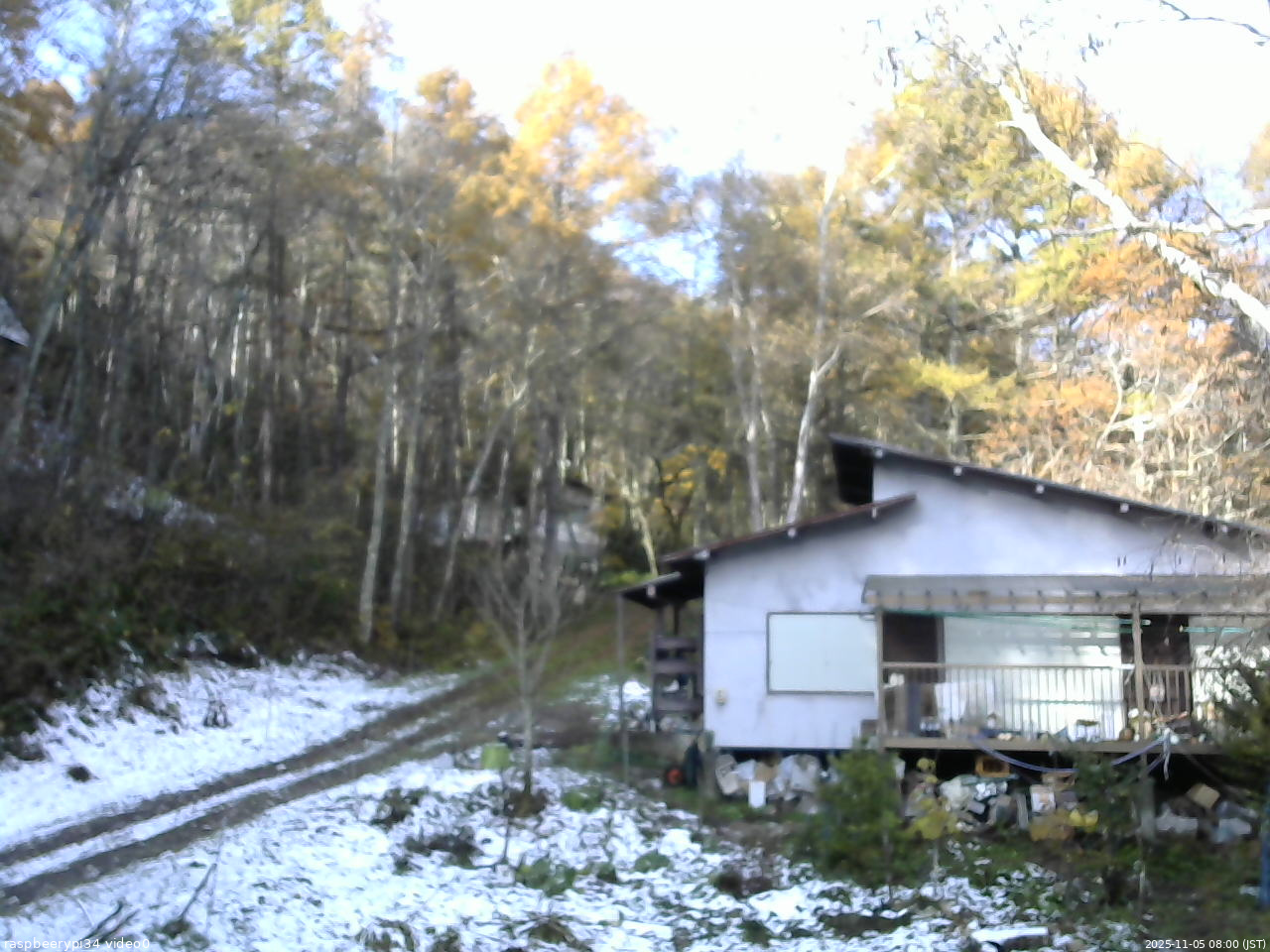 長野県菅平高原 ゆたか山荘 西側(坂上) 2025/11/05 08:00