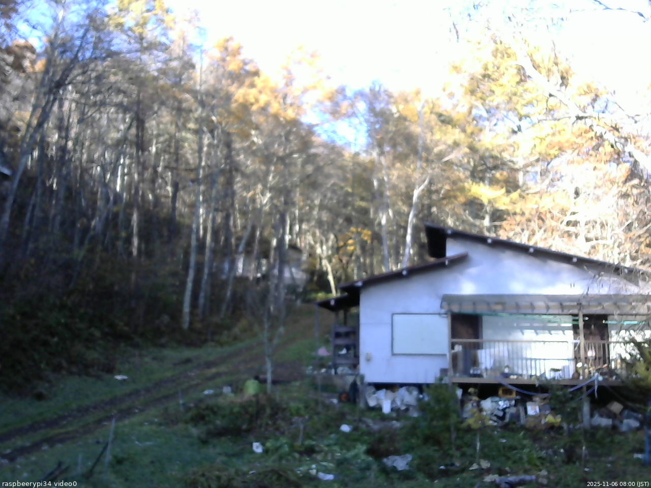 長野県菅平高原 ゆたか山荘 西側(坂上) 2025/11/06 08:00