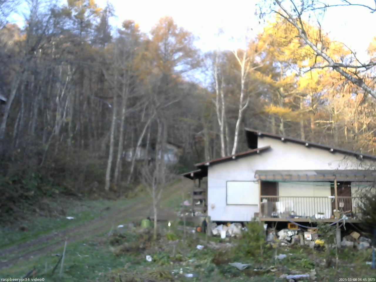 長野県菅平高原 ゆたか山荘 西側(坂上) 2025/11/08 06:45