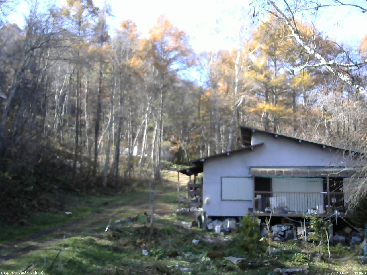 長野県菅平高原 ゆたか山荘 西側(坂上) 2025/11/08 11:45