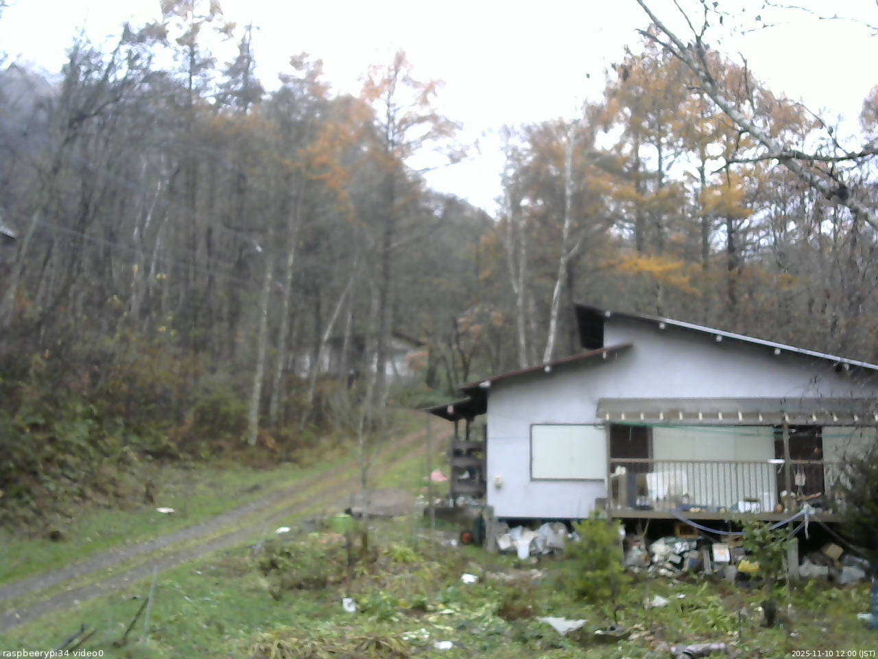 長野県菅平高原 ゆたか山荘 西側(坂上) 2025/11/10 12:00