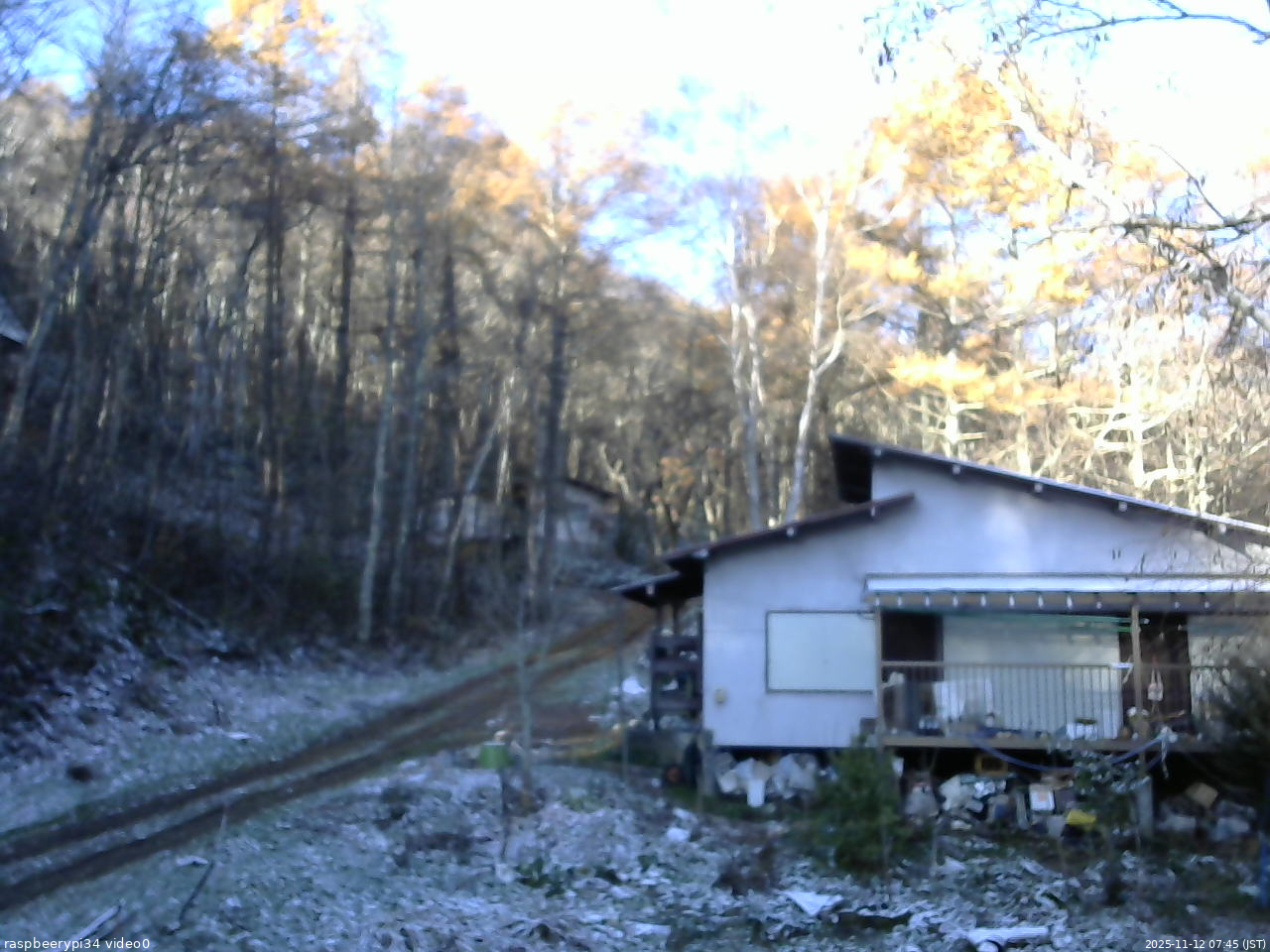 長野県菅平高原 ゆたか山荘 西側(坂上) 2025/11/12 07:45