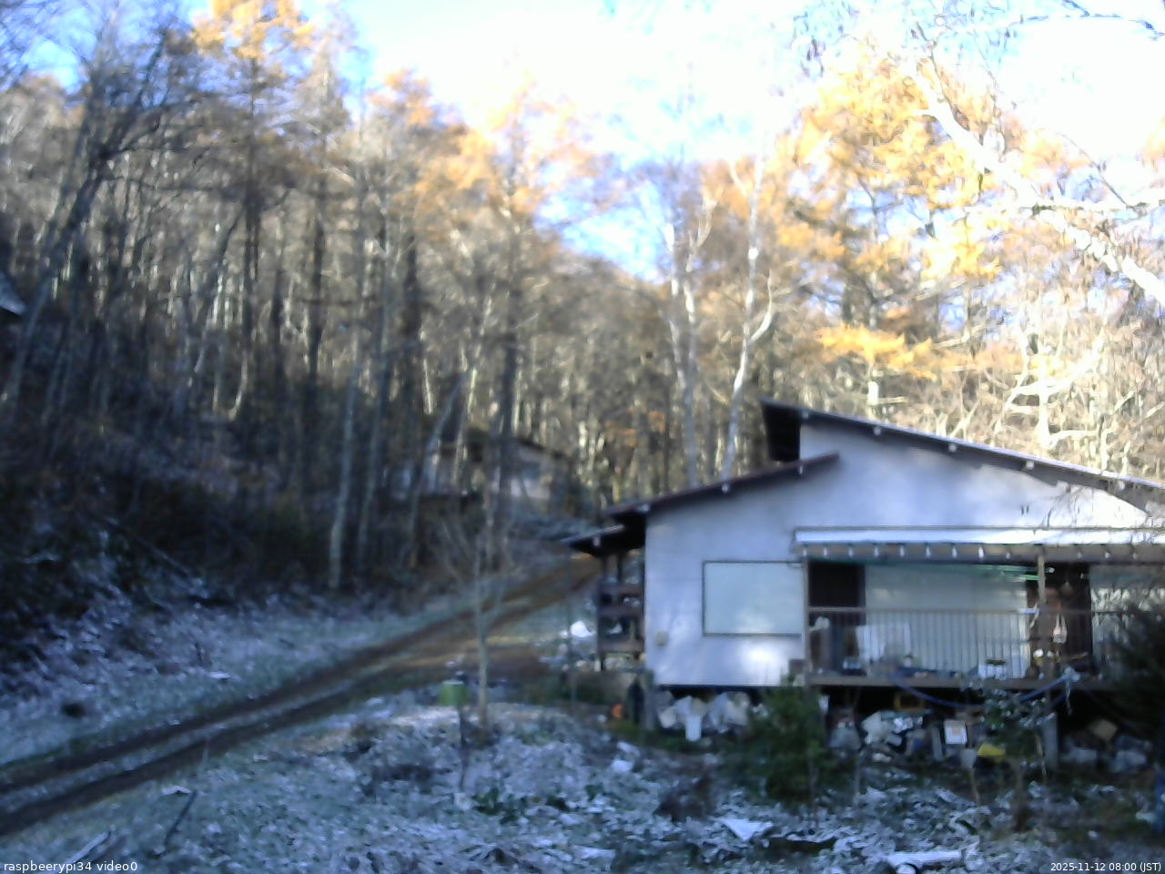 長野県菅平高原 ゆたか山荘 西側(坂上) 2025/11/12 08:00