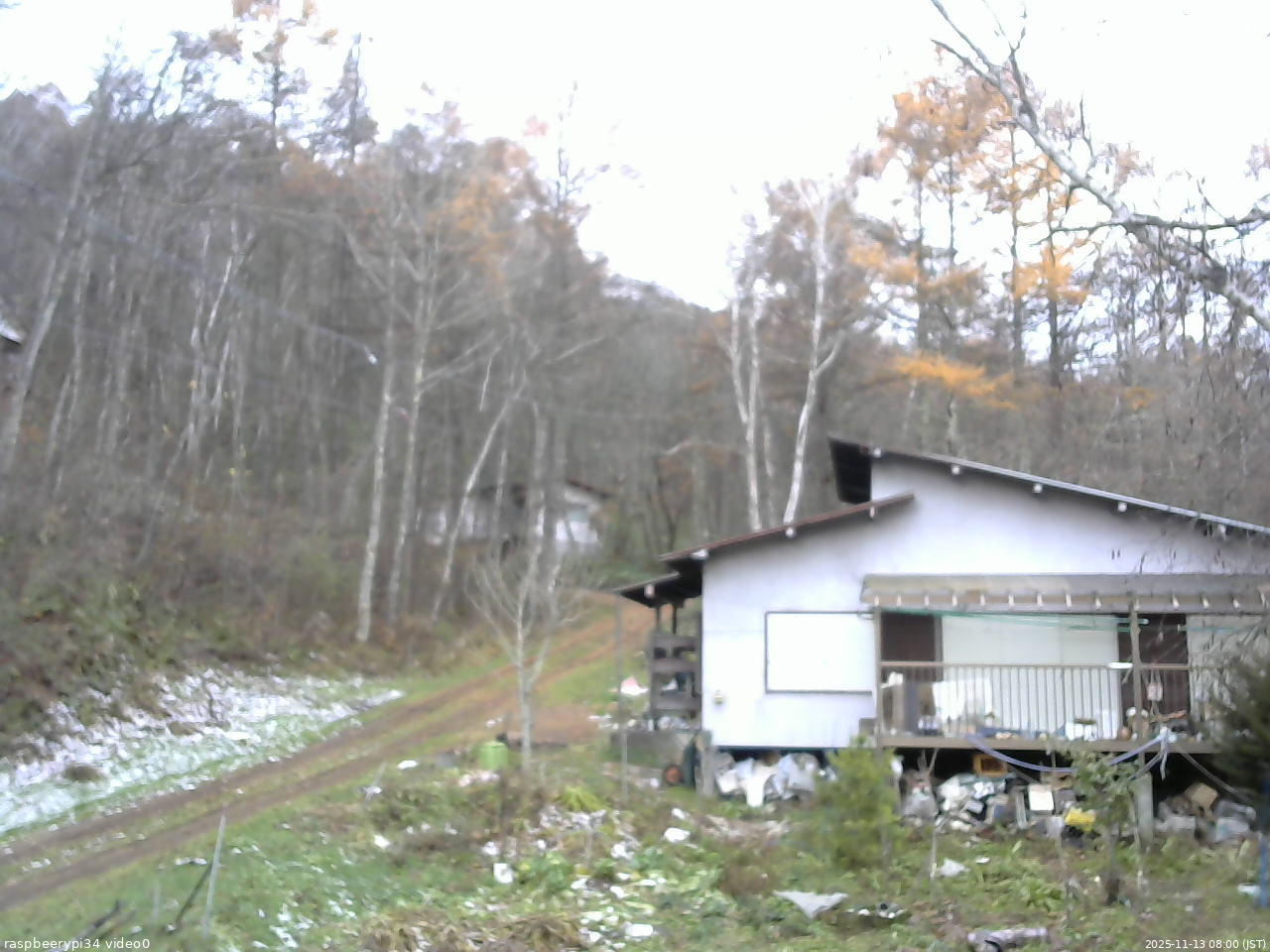 長野県菅平高原 ゆたか山荘 西側(坂上) 2025/11/13 08:00