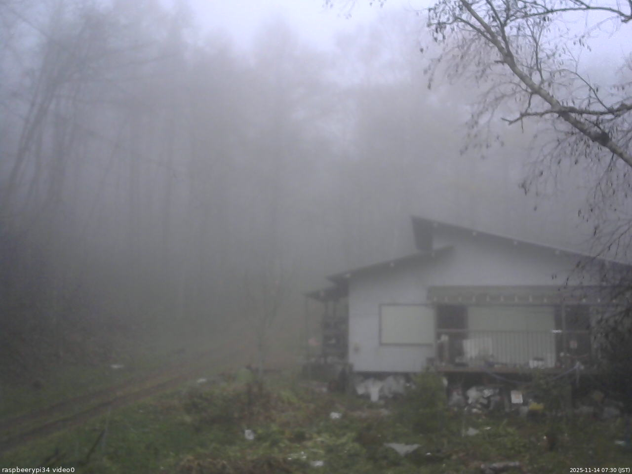 長野県菅平高原 ゆたか山荘 西側(坂上) 2025/11/14 07:30