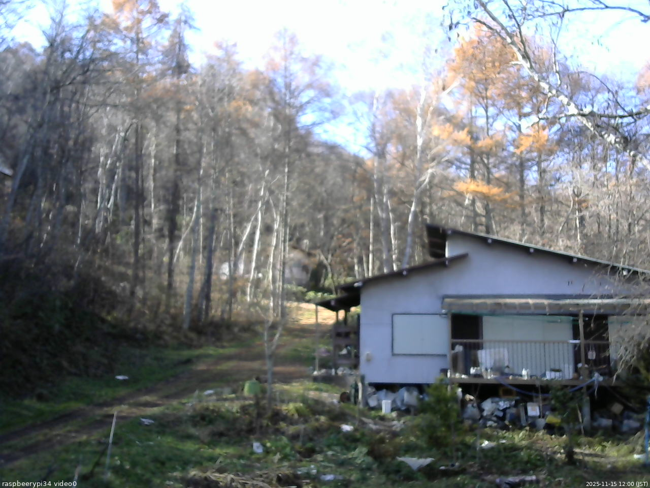 長野県菅平高原 ゆたか山荘 西側(坂上) 2025/11/15 12:00
