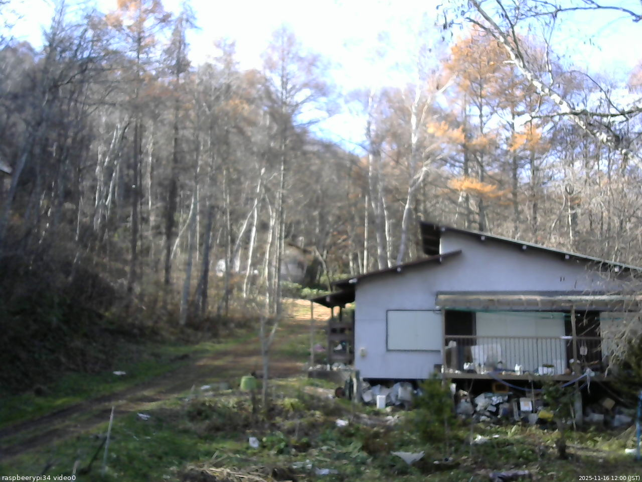長野県菅平高原 ゆたか山荘 西側(坂上) 2025/11/16 12:00
