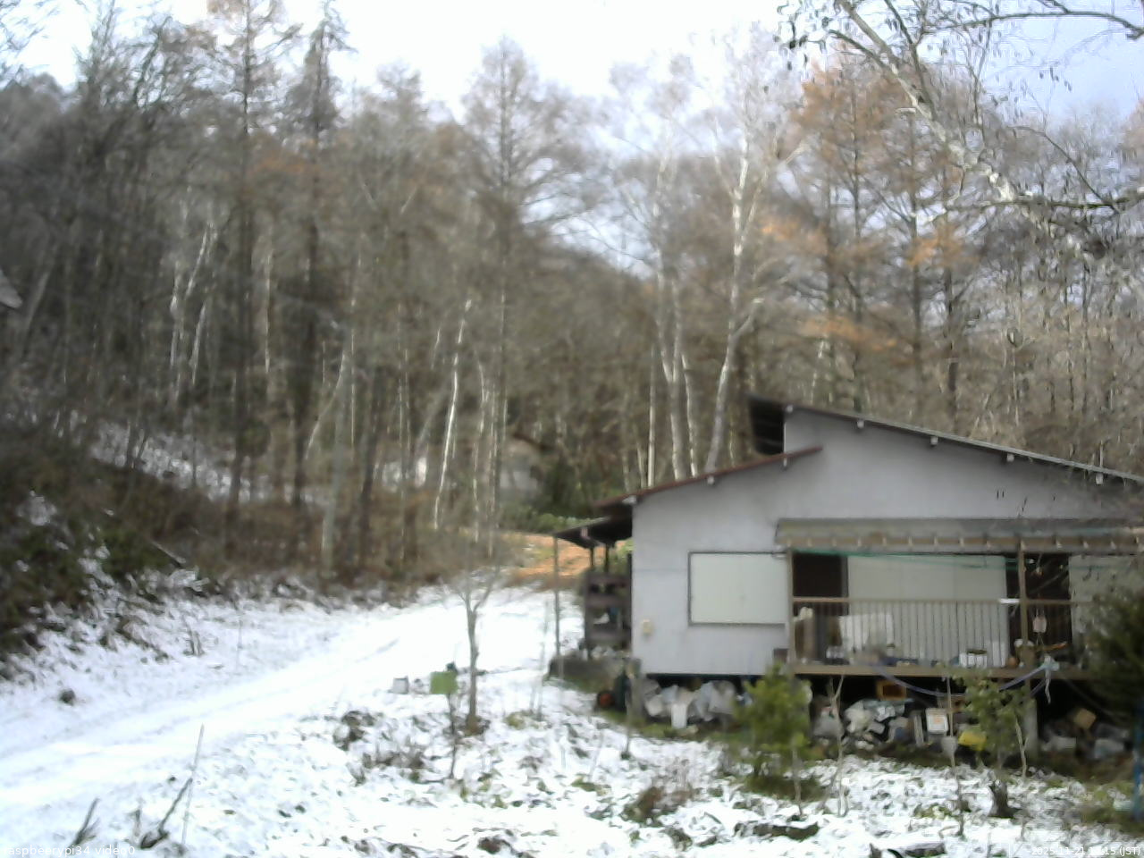 長野県菅平高原 ゆたか山荘 西側(坂上) 2025/11/21 12:15
