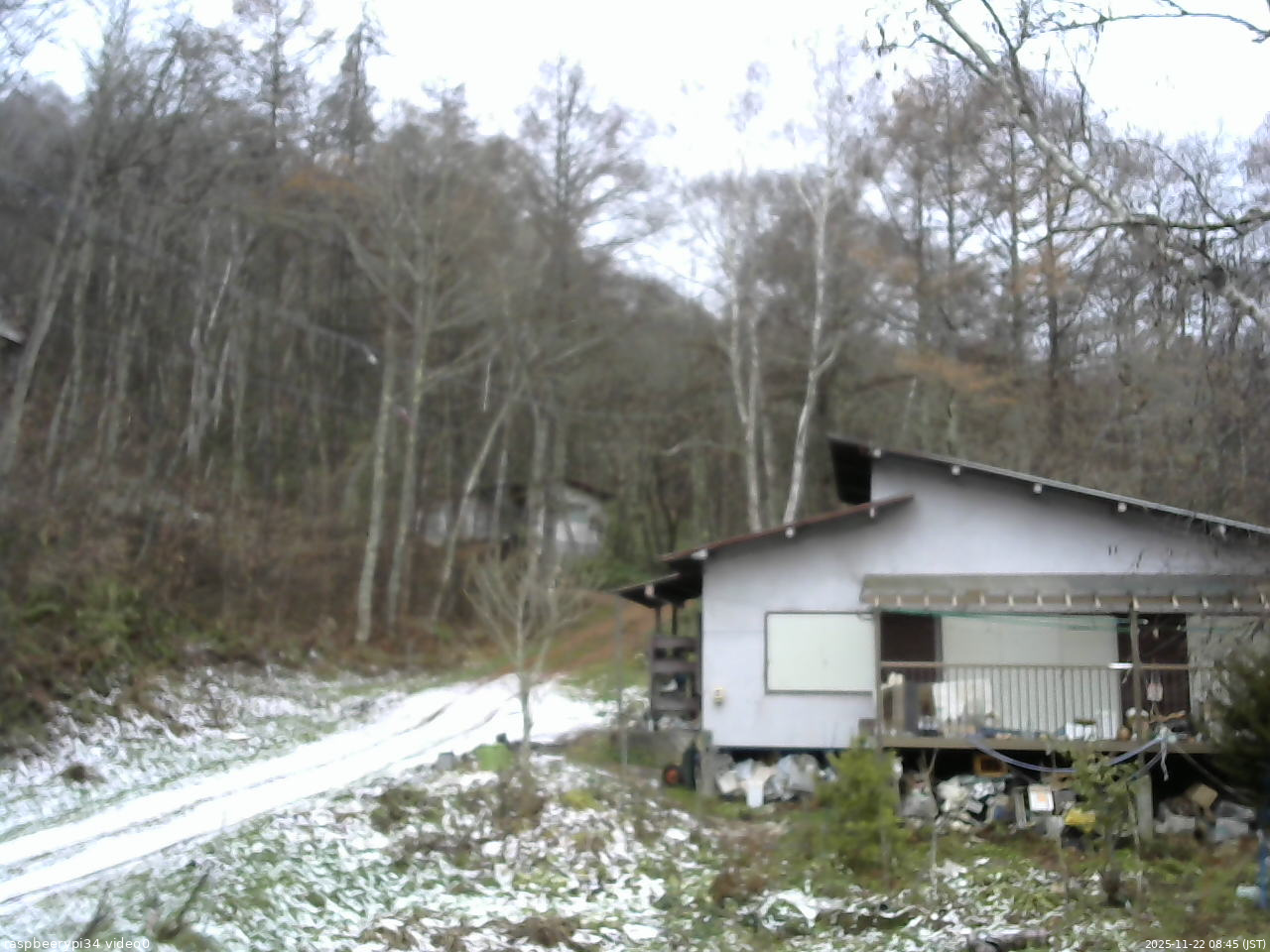 長野県菅平高原 ゆたか山荘 西側(坂上) 2025/11/22 08:45