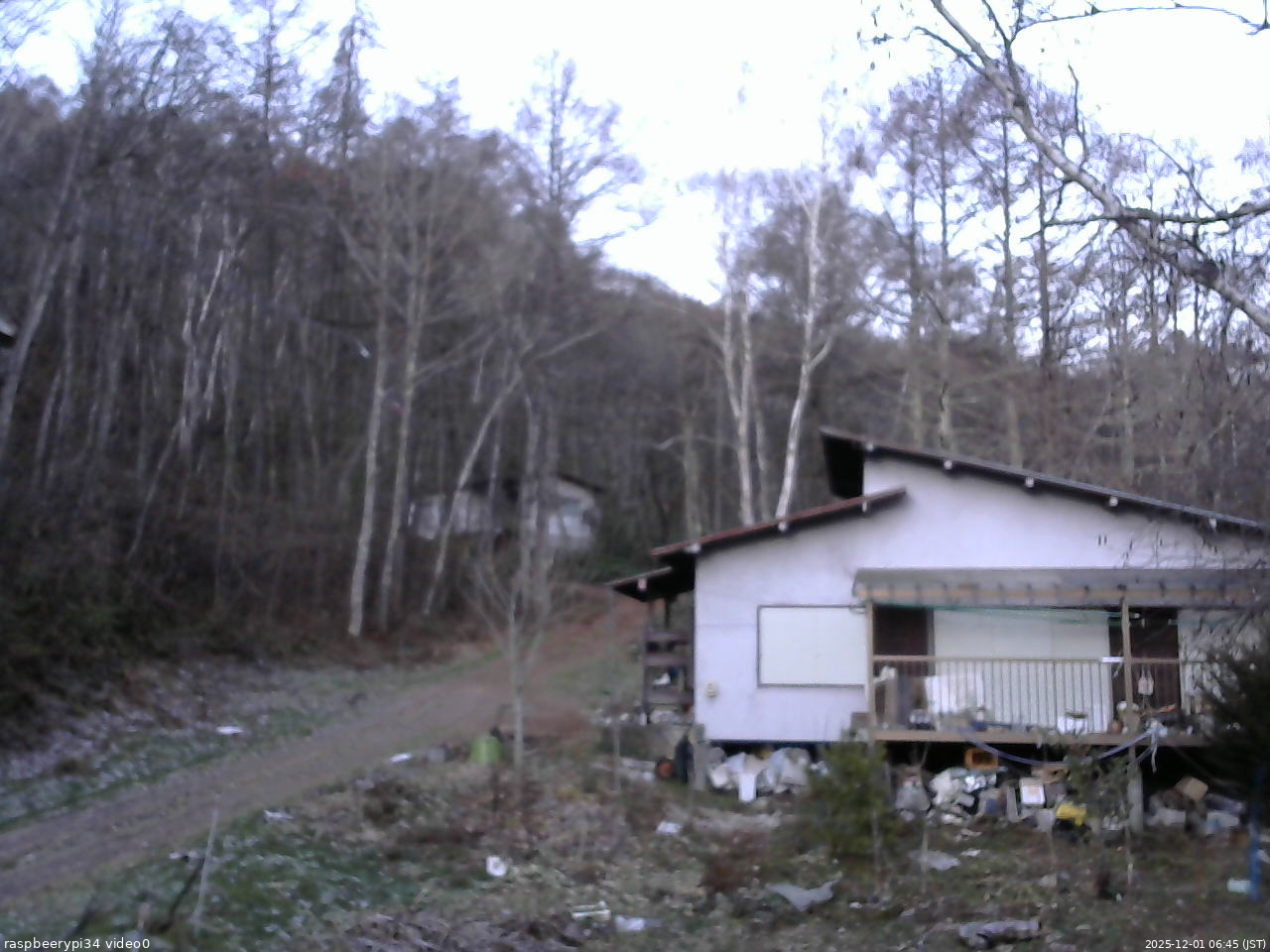 長野県菅平高原 ゆたか山荘 西側(坂上) 2025/12/01 06:45