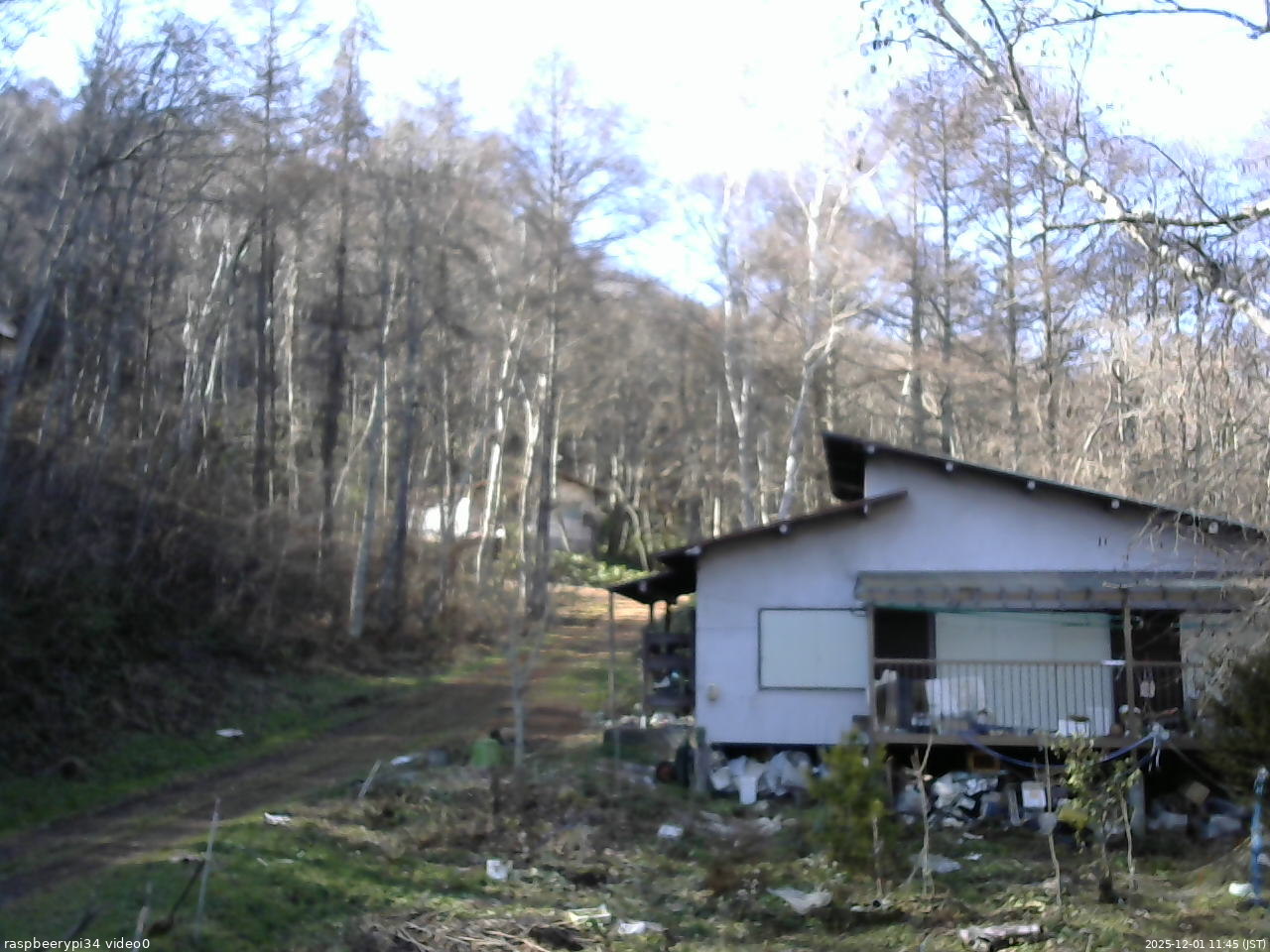 長野県菅平高原 ゆたか山荘 西側(坂上) 2025/12/01 11:45