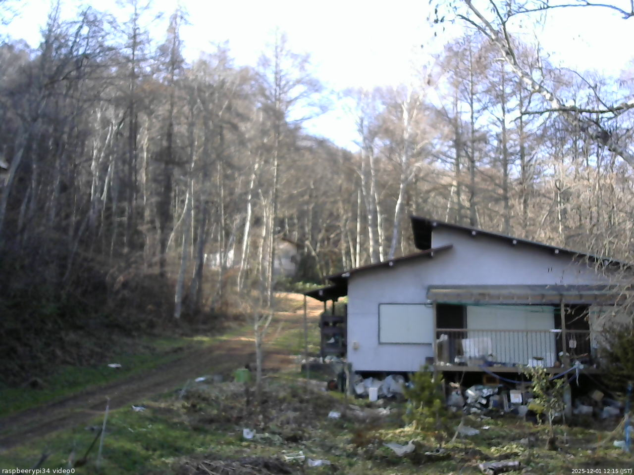長野県菅平高原 ゆたか山荘 西側(坂上) 2025/12/01 12:15