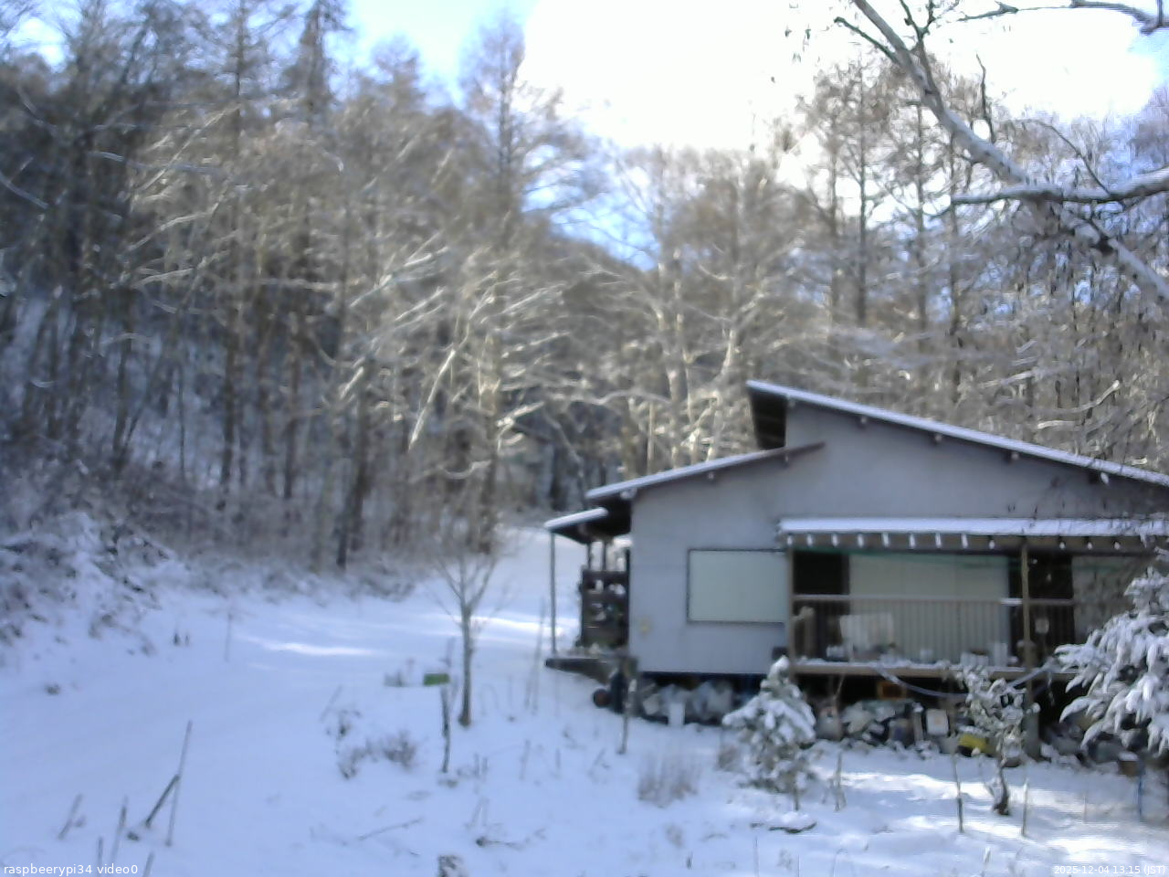 長野県菅平高原 ゆたか山荘 西側(坂上) 2025/12/04 13:15