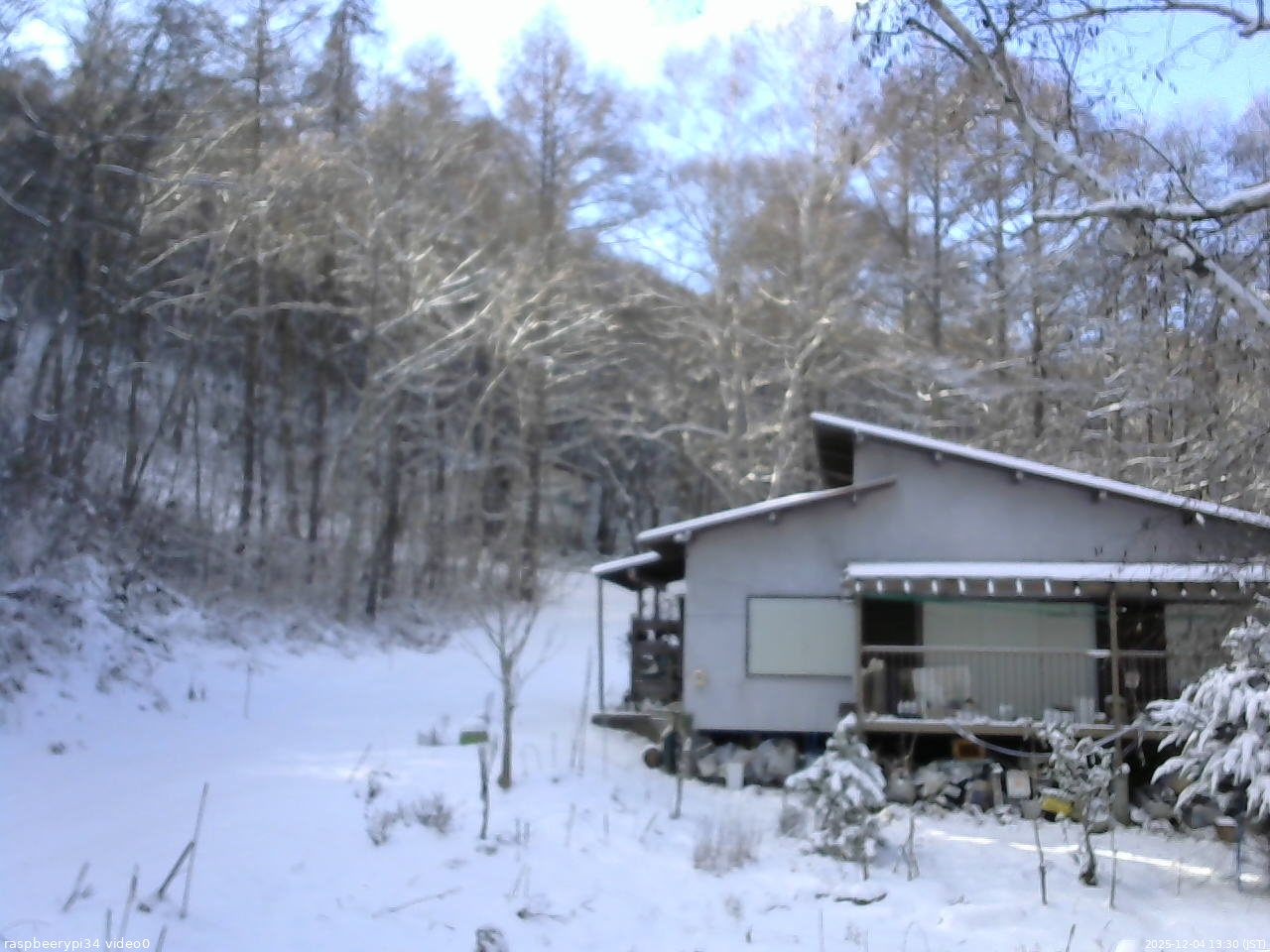 長野県菅平高原 ゆたか山荘 西側(坂上) 2025/12/04 13:30