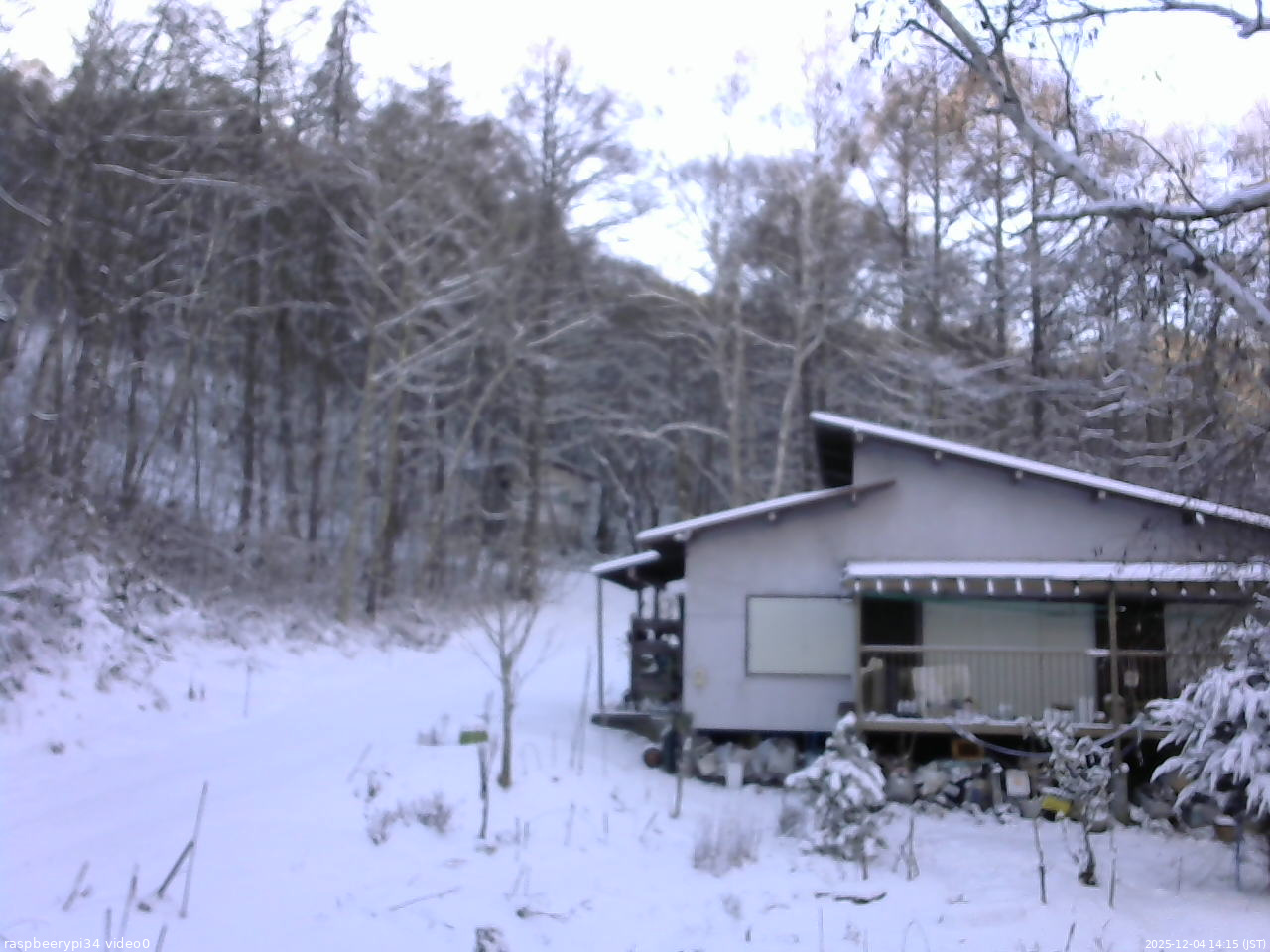 長野県菅平高原 ゆたか山荘 西側(坂上) 2025/12/04 14:15