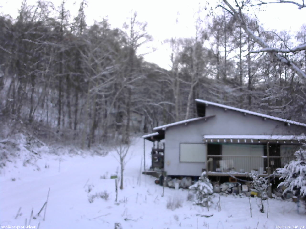 長野県菅平高原 ゆたか山荘 西側(坂上) 2025/12/04 16:00