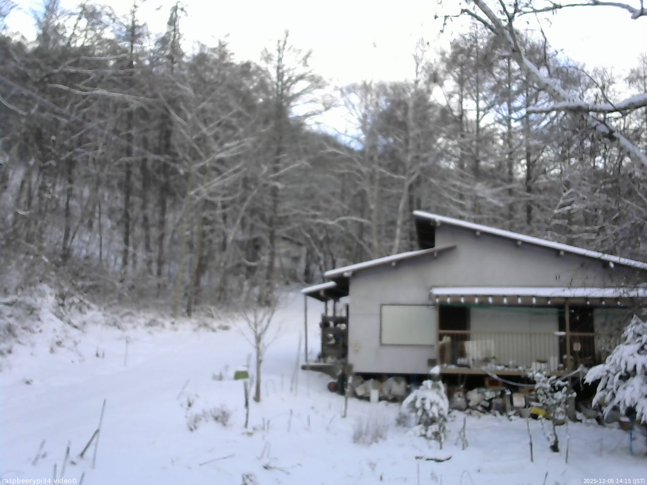 長野県菅平高原 ゆたか山荘 西側(坂上) 2025/12/05 14:15