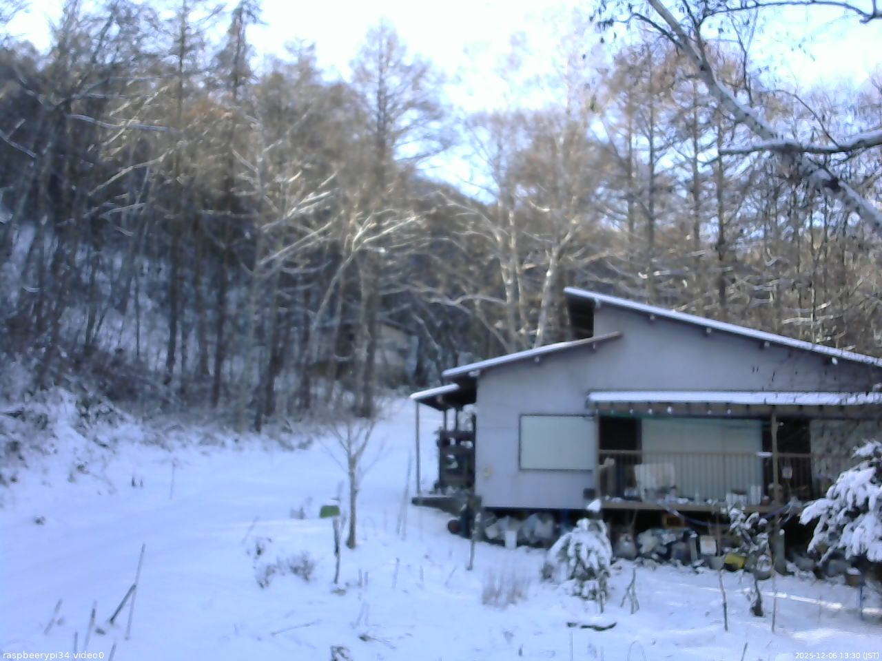 長野県菅平高原 ゆたか山荘 西側(坂上) 2025/12/06 13:30