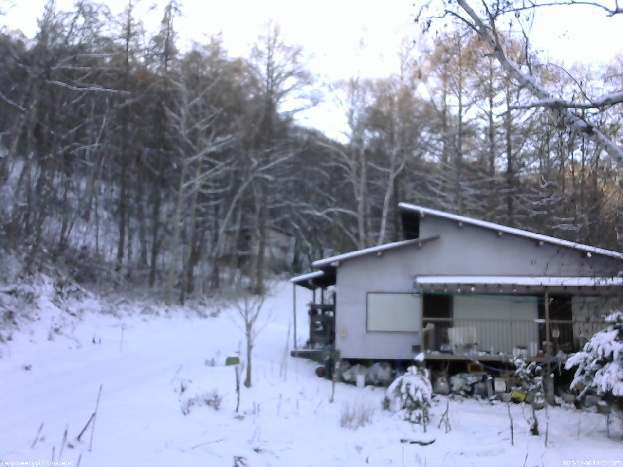 長野県菅平高原 ゆたか山荘 西側(坂上) 2025/12/06 14:00