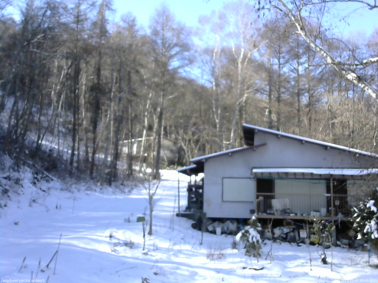 長野県菅平高原 ゆたか山荘 西側(坂上) 2025/12/07 11:45