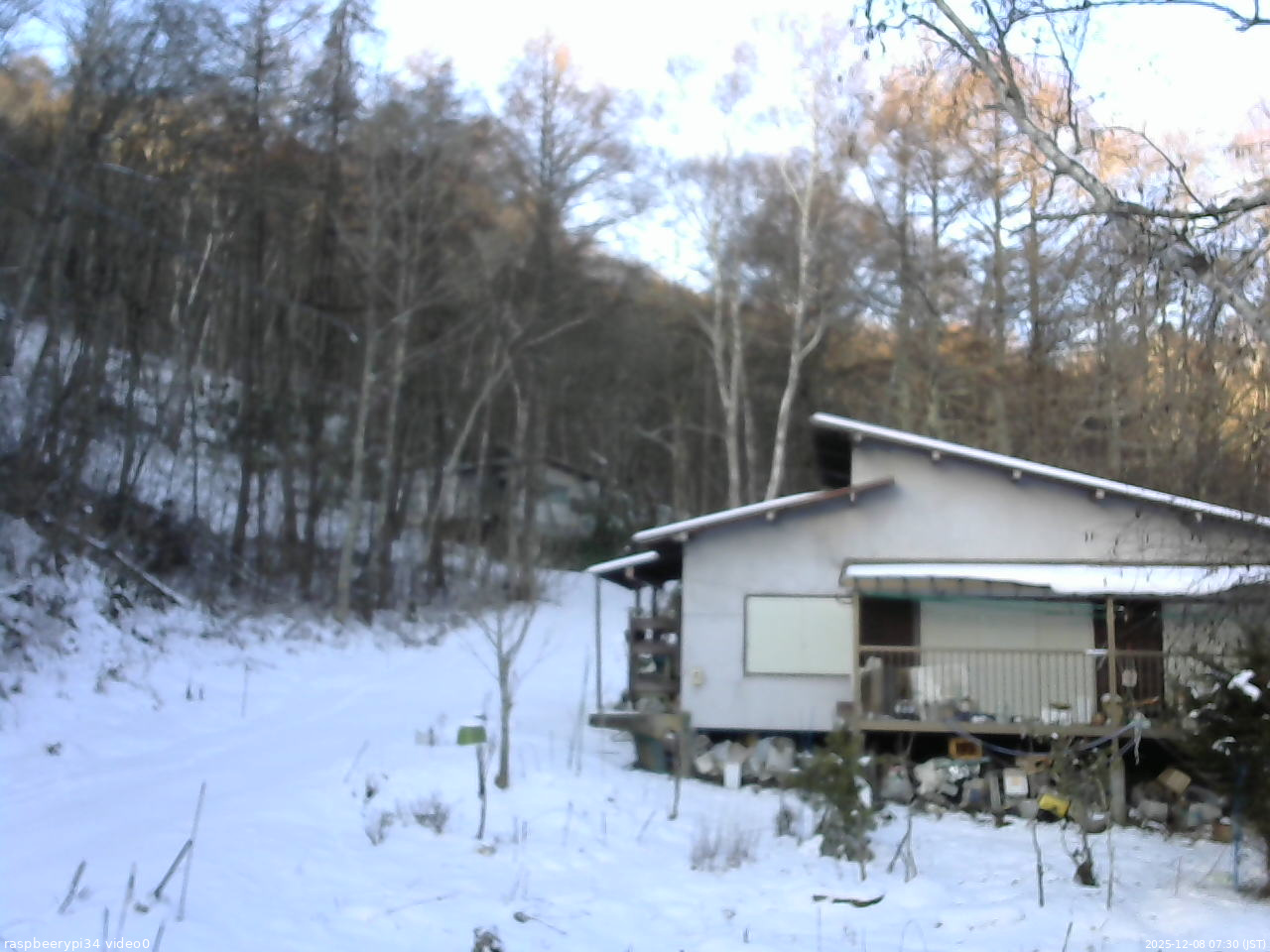 長野県菅平高原 ゆたか山荘 西側(坂上) 2025/12/08 07:30